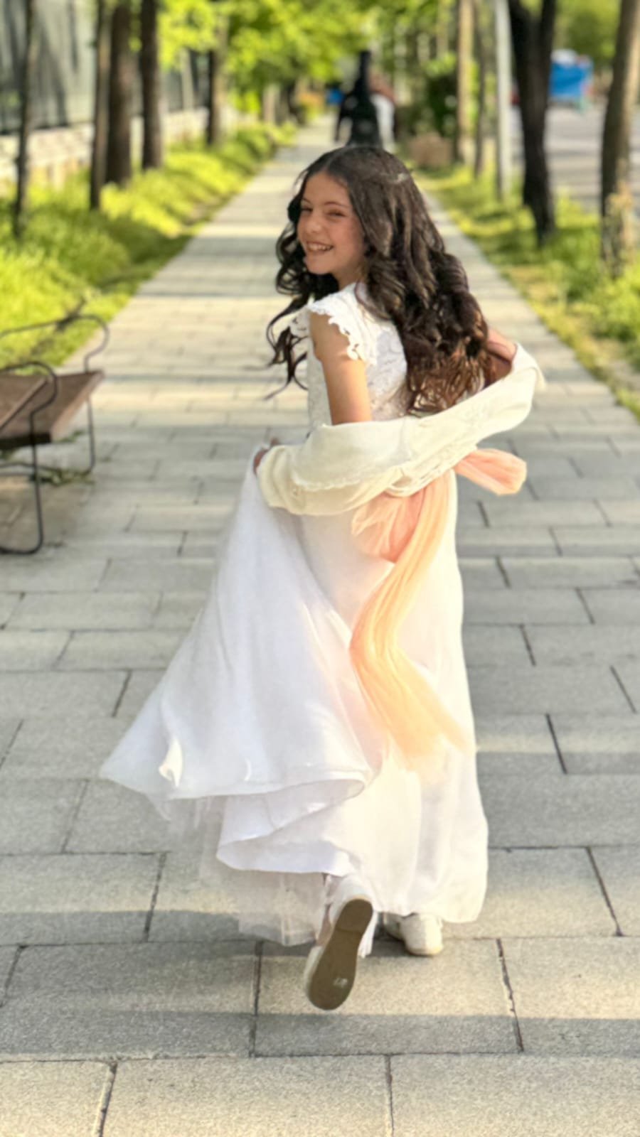 Vestido de comunión con lazo